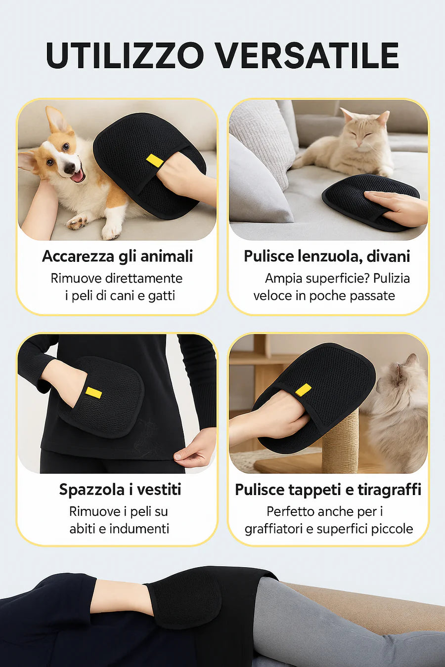 PetSwipe™ – Guanto Anti-Pelo per Divani, Sedili e Abbigliamento